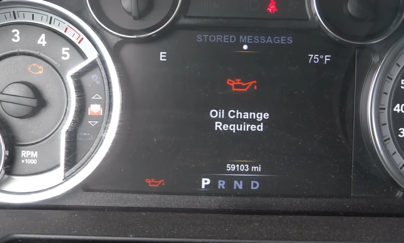 reset the oil change required light on a 2018 Dodge Ram