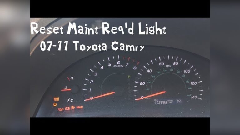 How to Reset Maintenance Light on Toyota Camry 2007
