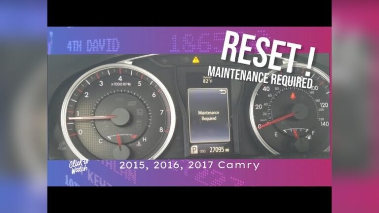 How to Reset Tire Pressure Sensor Toyota Camry 2017