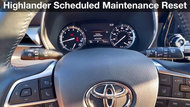 How to Reset Toyota Highlander Maintenance Light Push Button Start