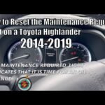 How to Turn off Toyota Highlander Maintenance Light: Quick Guide