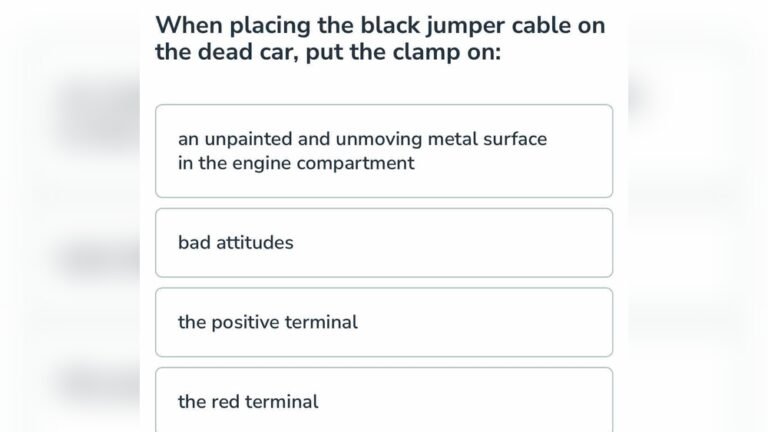 When Placing the Black Jumper Cable on the Dead Car